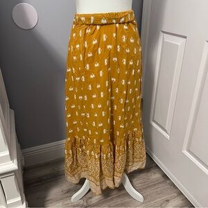 3 for $15 Chic Mustard Floral Maxi Skirt